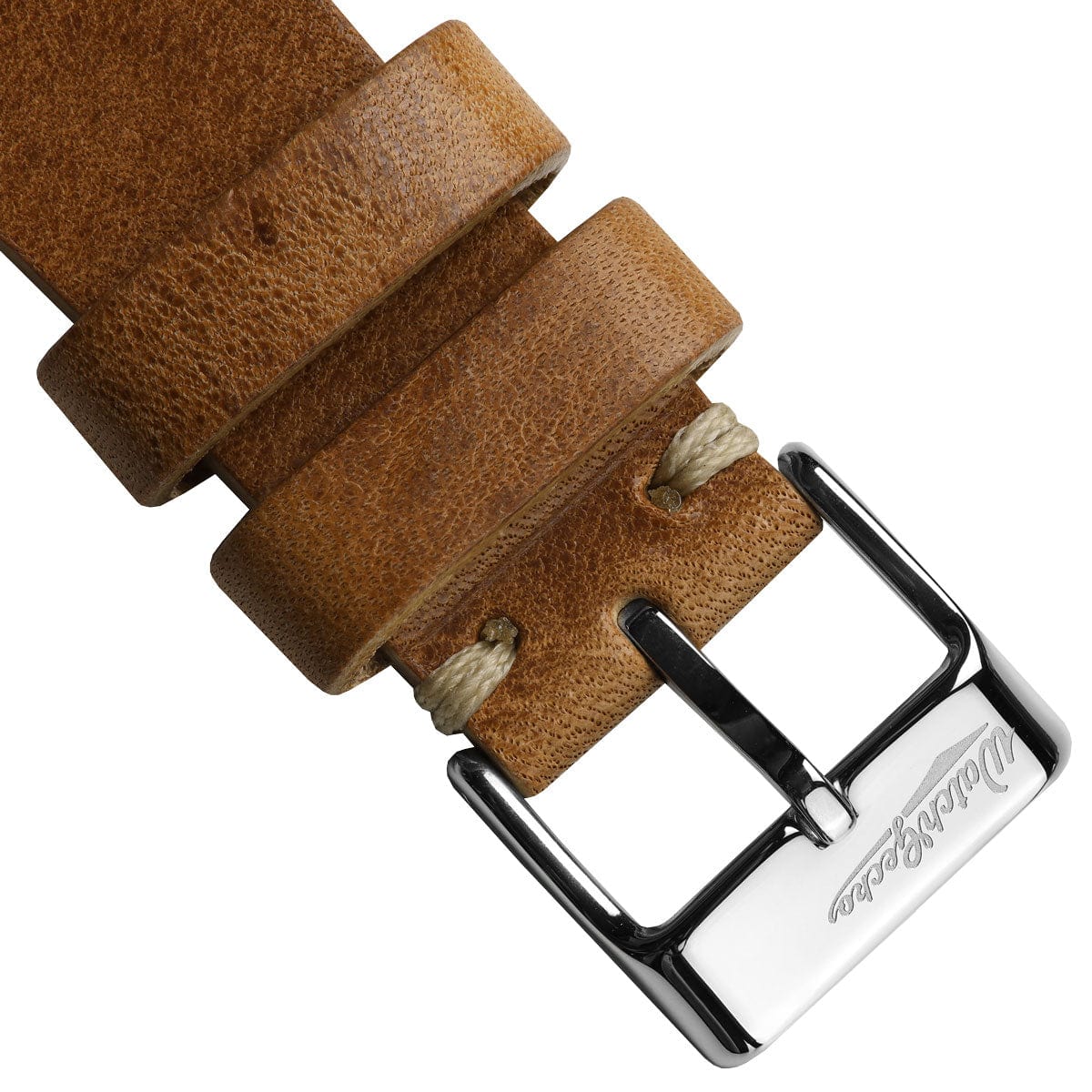Simple Handmade Italian Leather Watch Strap - Light Brown