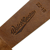 Simple Handmade Italian Leather Watch Strap - Light Brown Pepsi Stitch