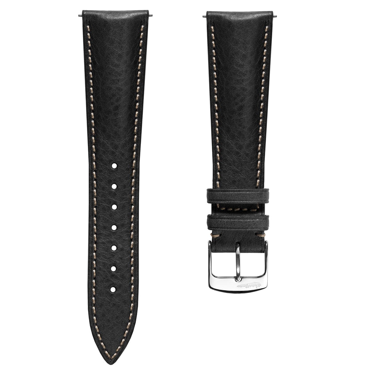 Stanton Badalassi Carlo Minerva Box Leather Padded Watch Strap - Black ...