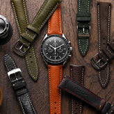 Stanton Badalassi Carlo Minerva Box Leather Padded Watch Strap - Dark Brown