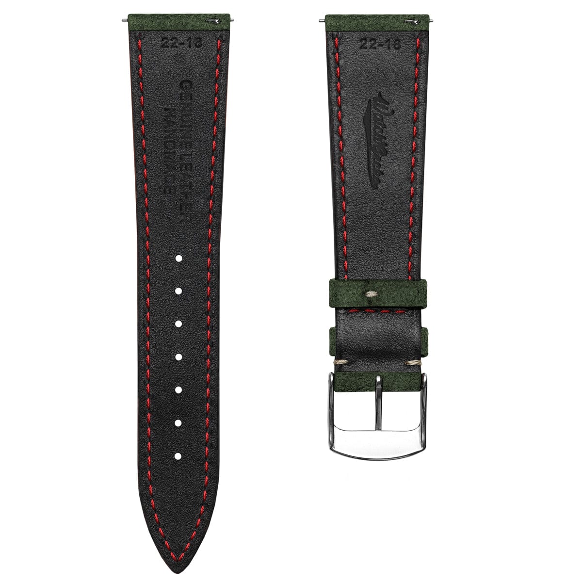 Stanton Conceria Opera Suede Padded Watch Strap - Forest Green