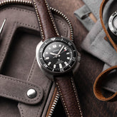 Stanton Badalassi Carlo Minerva Box Leather Padded Watch Strap - Olive Green