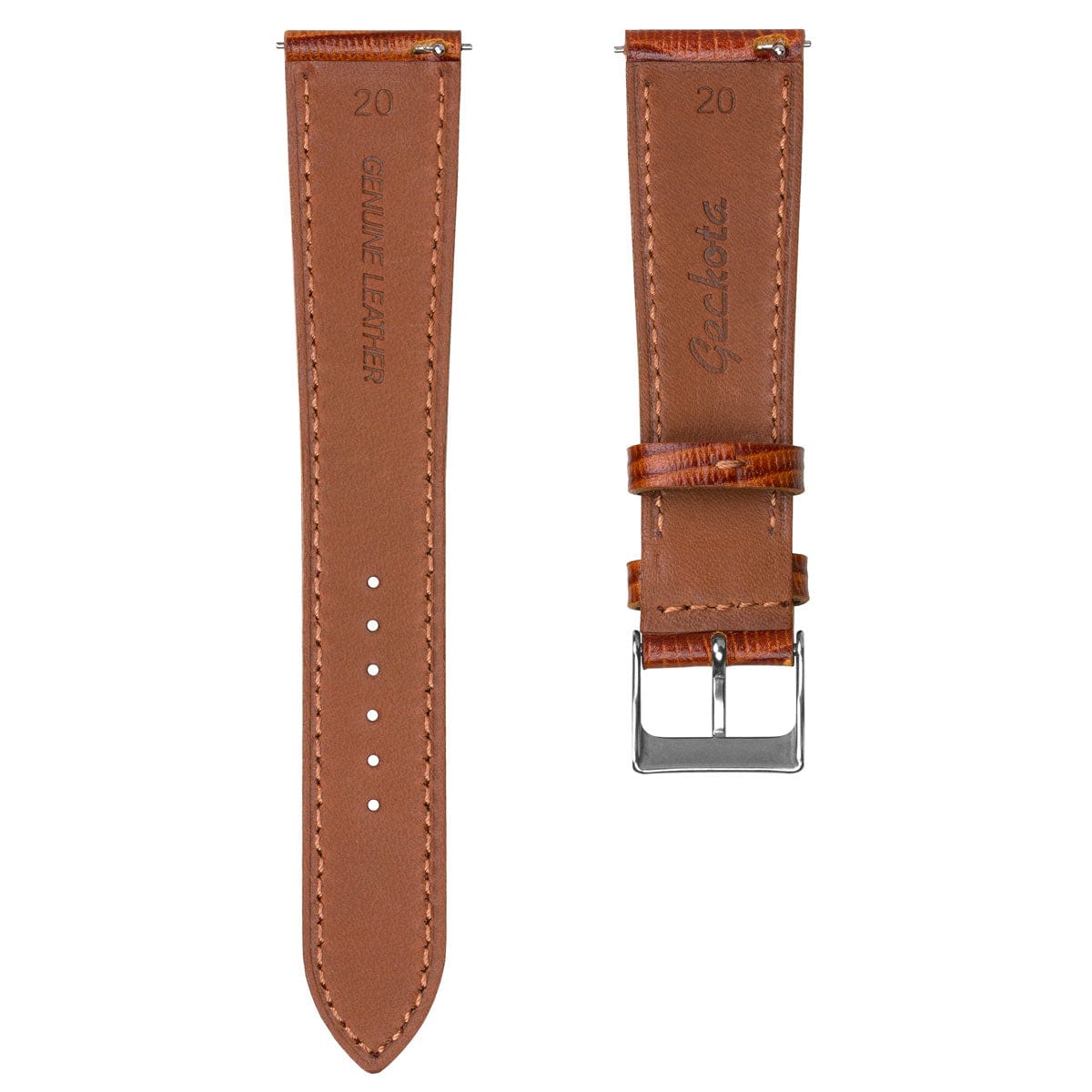 Textured Painswick Quick Release Genuine Leather Watch Strap - Brown
