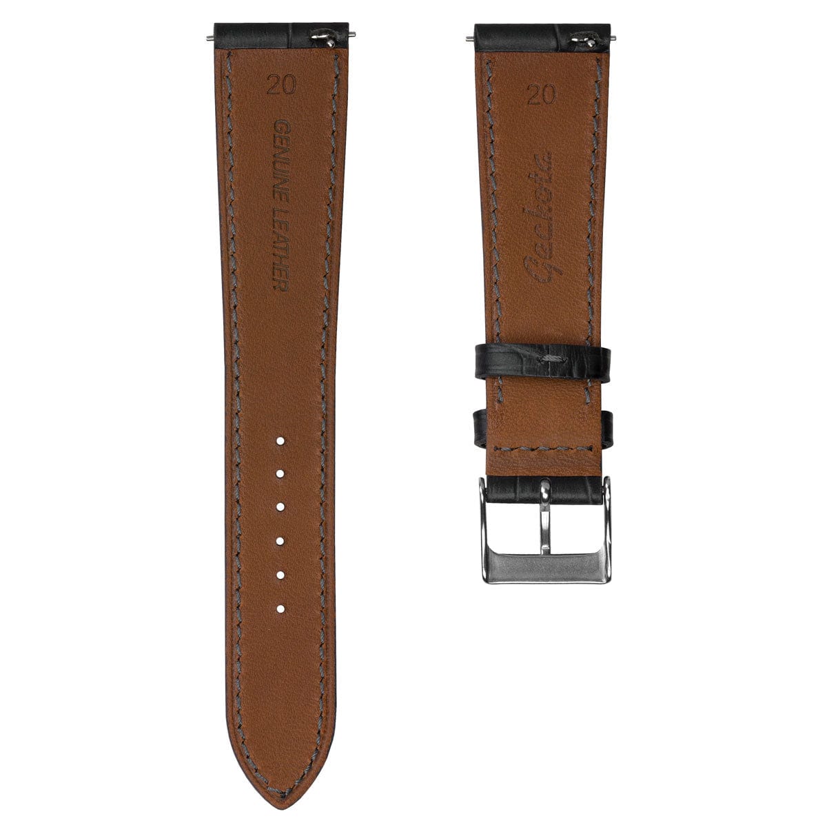 Textured Painswick Quick Release Genuine Leather Watch Strap - Grey Alligator