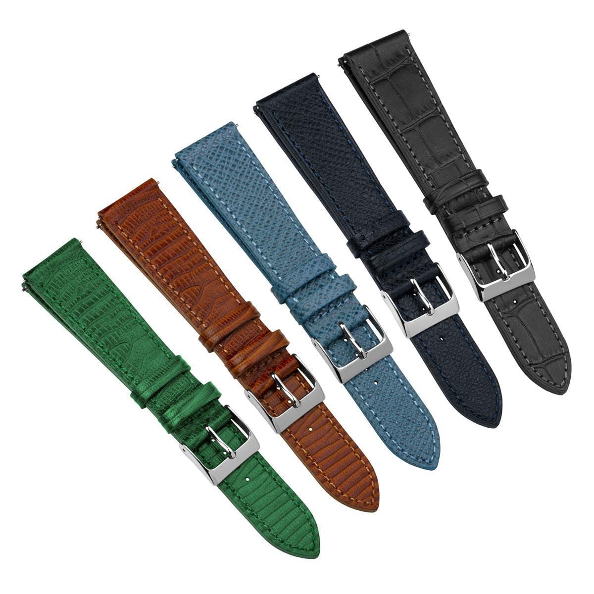 Textured Painswick Quick Release Genuine Leather Watch Strap - Royal Blue