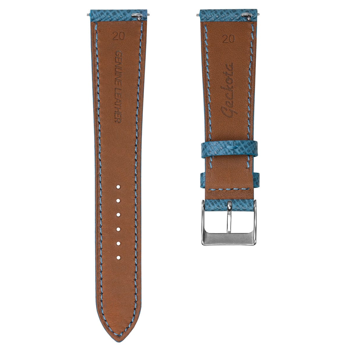 Textured Painswick Quick Release Genuine Leather Watch Strap - Sky Blue