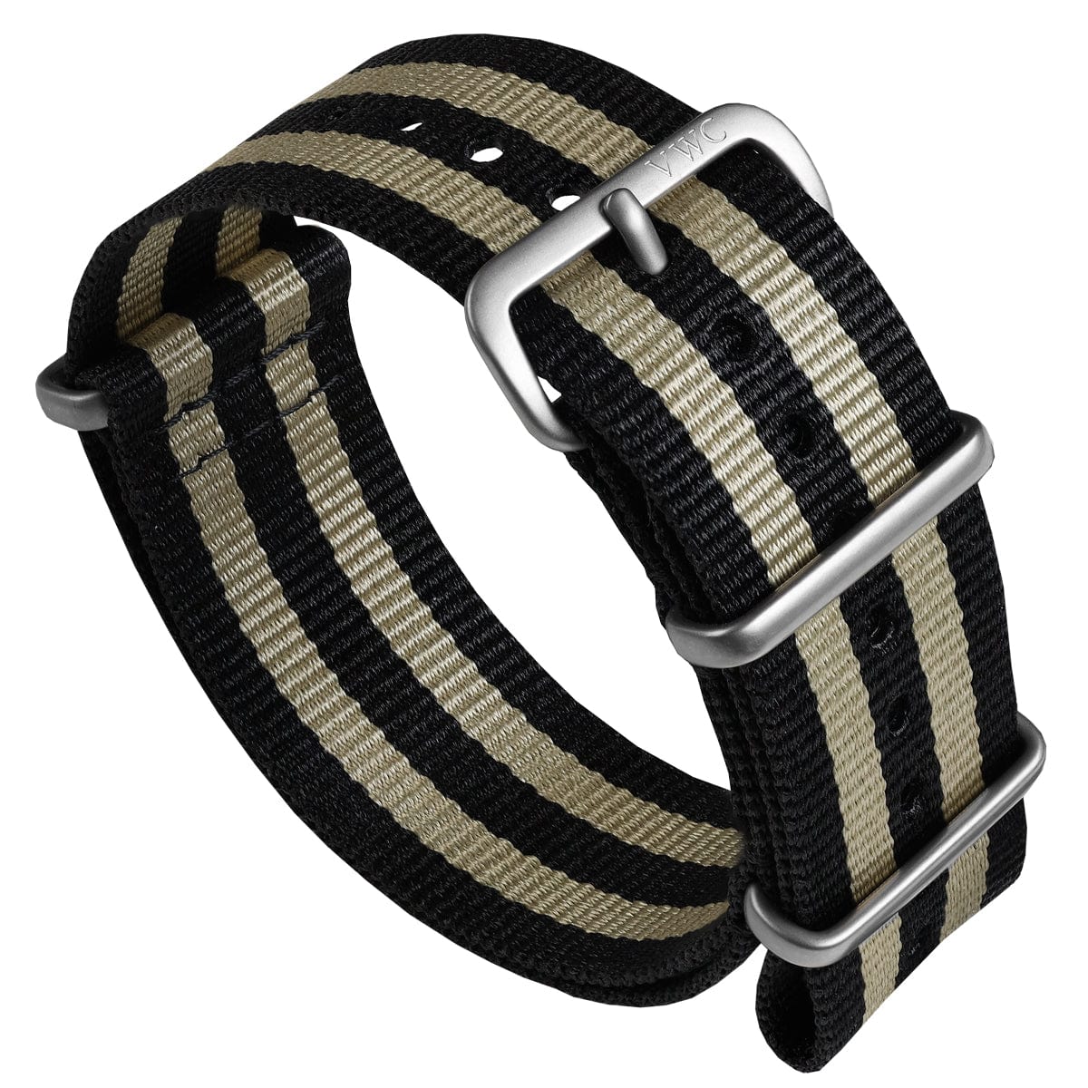 The Vintage Watch Company Military Watch Strap - Black & Gold