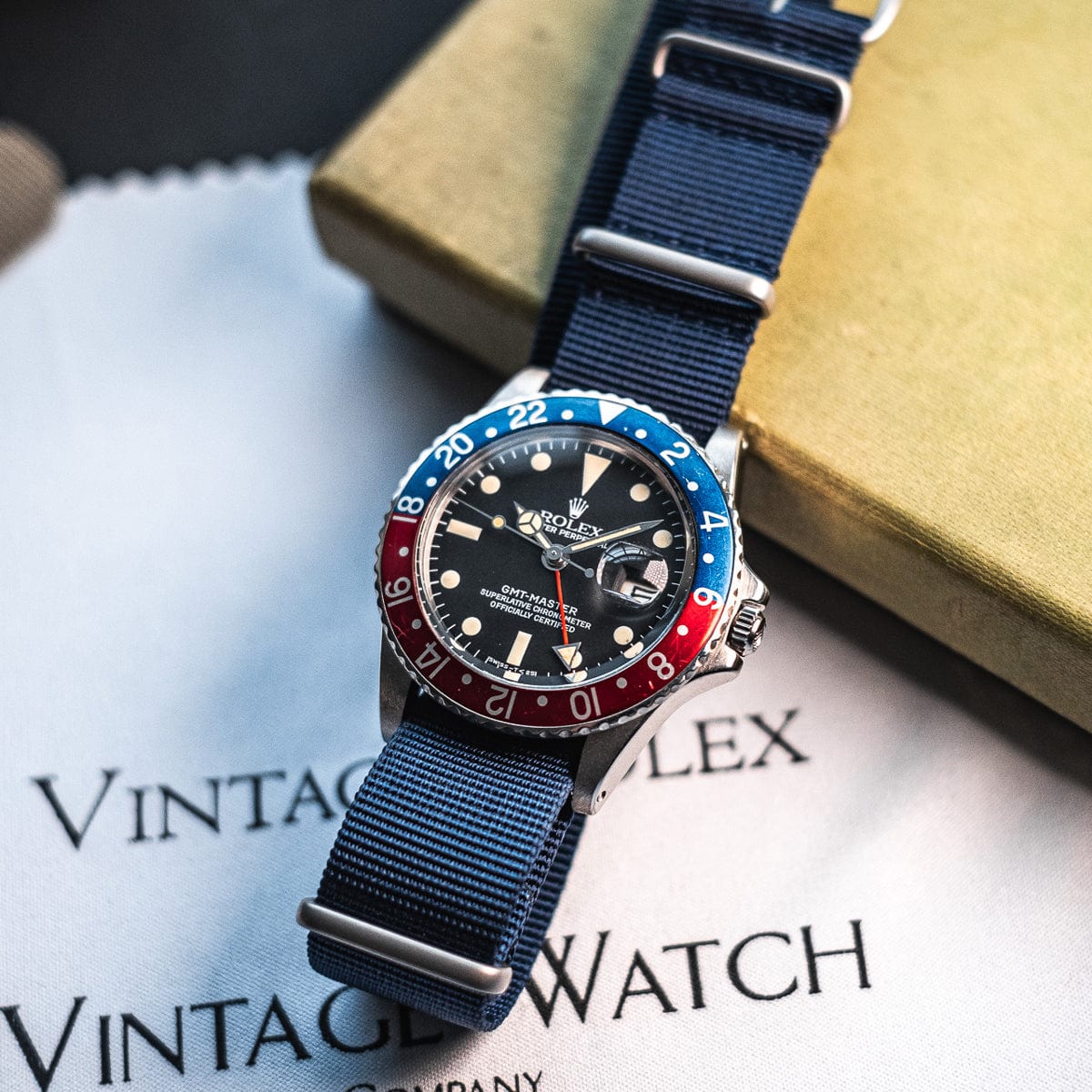 The Vintage Watch Company Military Watch Strap - Navy Blue