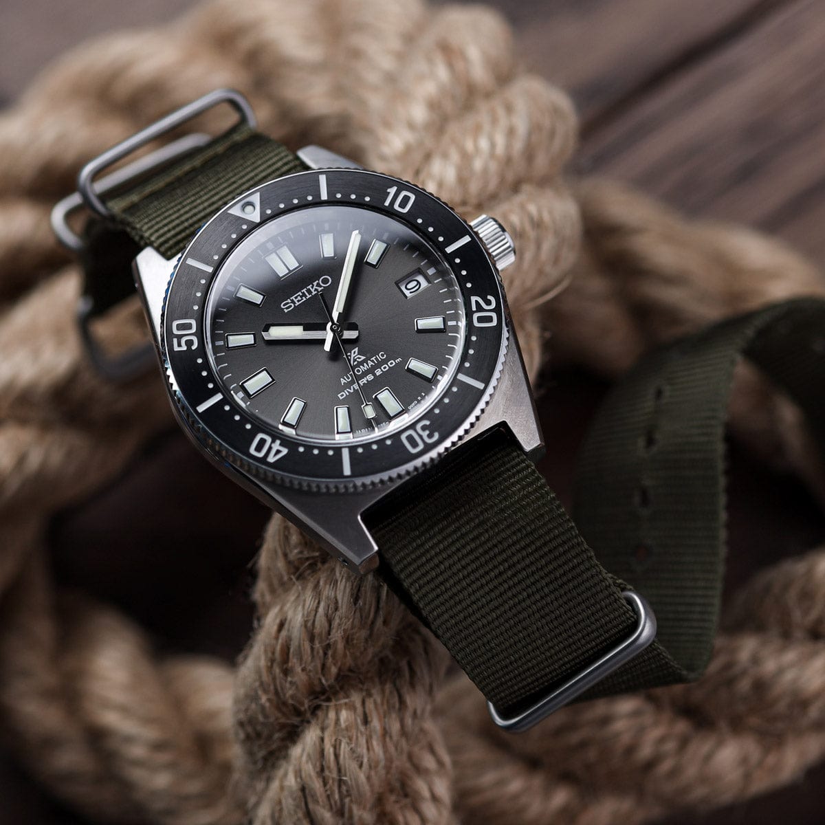 The Vintage Watch Company Military Watch Strap - Olive Green