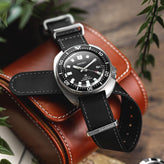 ZULUDIVER 1973 British Military Watch Strap: TYPHOON STORM Sailcloth - Black Stitching