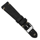 V-Stitch Vegan Italian Leather Watch Strap - Textured Black