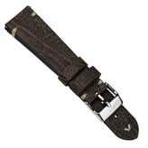 V-Stitch Vegan Italian Leather Watch Strap - Textured Hawthorn Brown