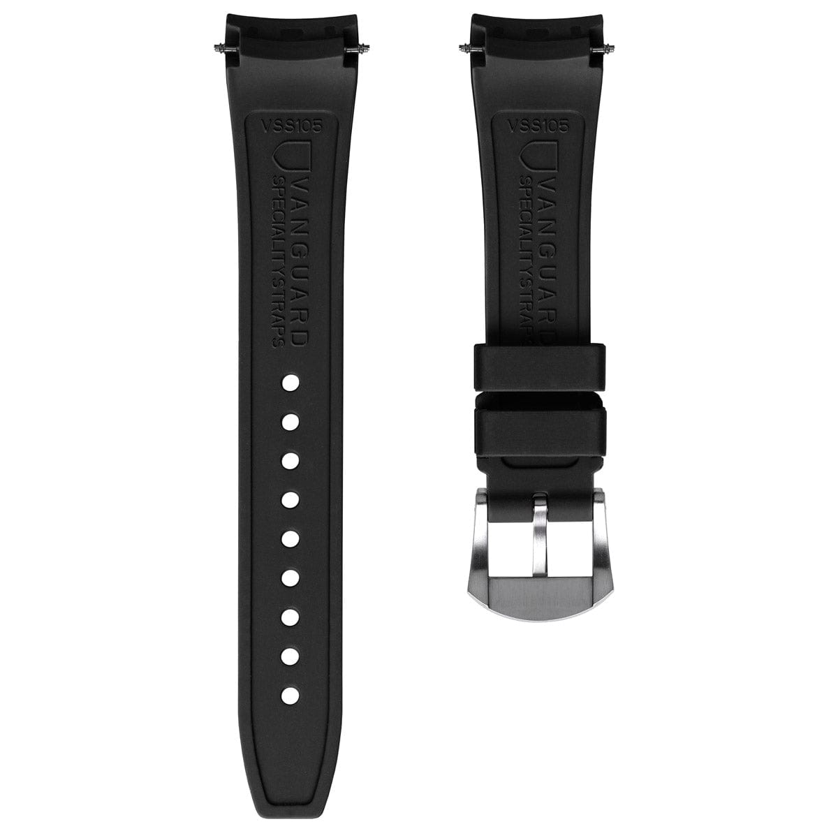 Vanguard Rubber Watch Strap - Tudor Black Bay 41mm - Black