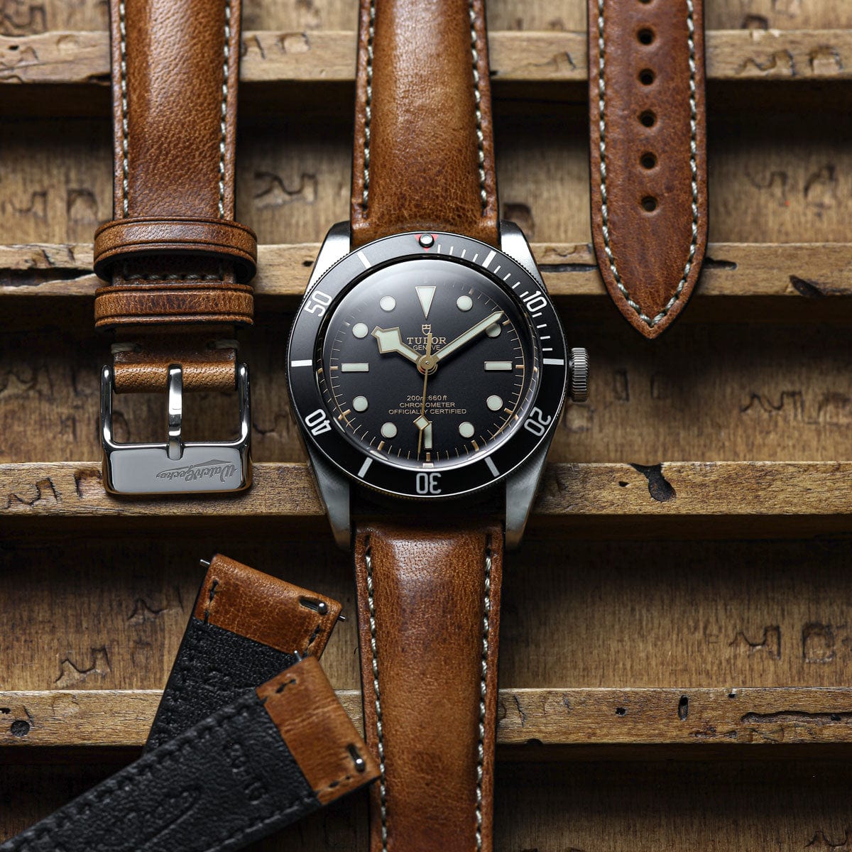 Watch with leather strap Clearance