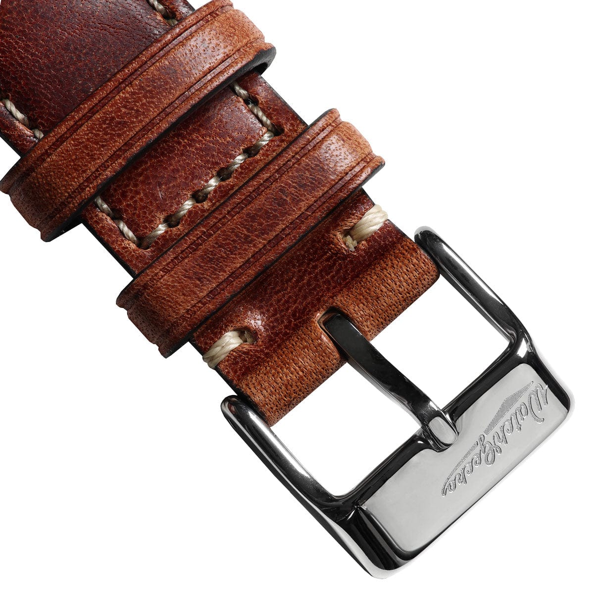 Vintage Highley Genuine Leather Watch Strap - Reddish Brown