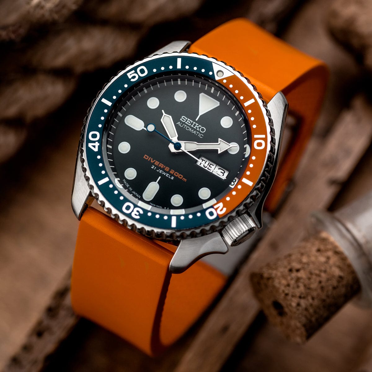 WatchGecko 300 (MKII) Italian Rubber Watch Strap - Orange