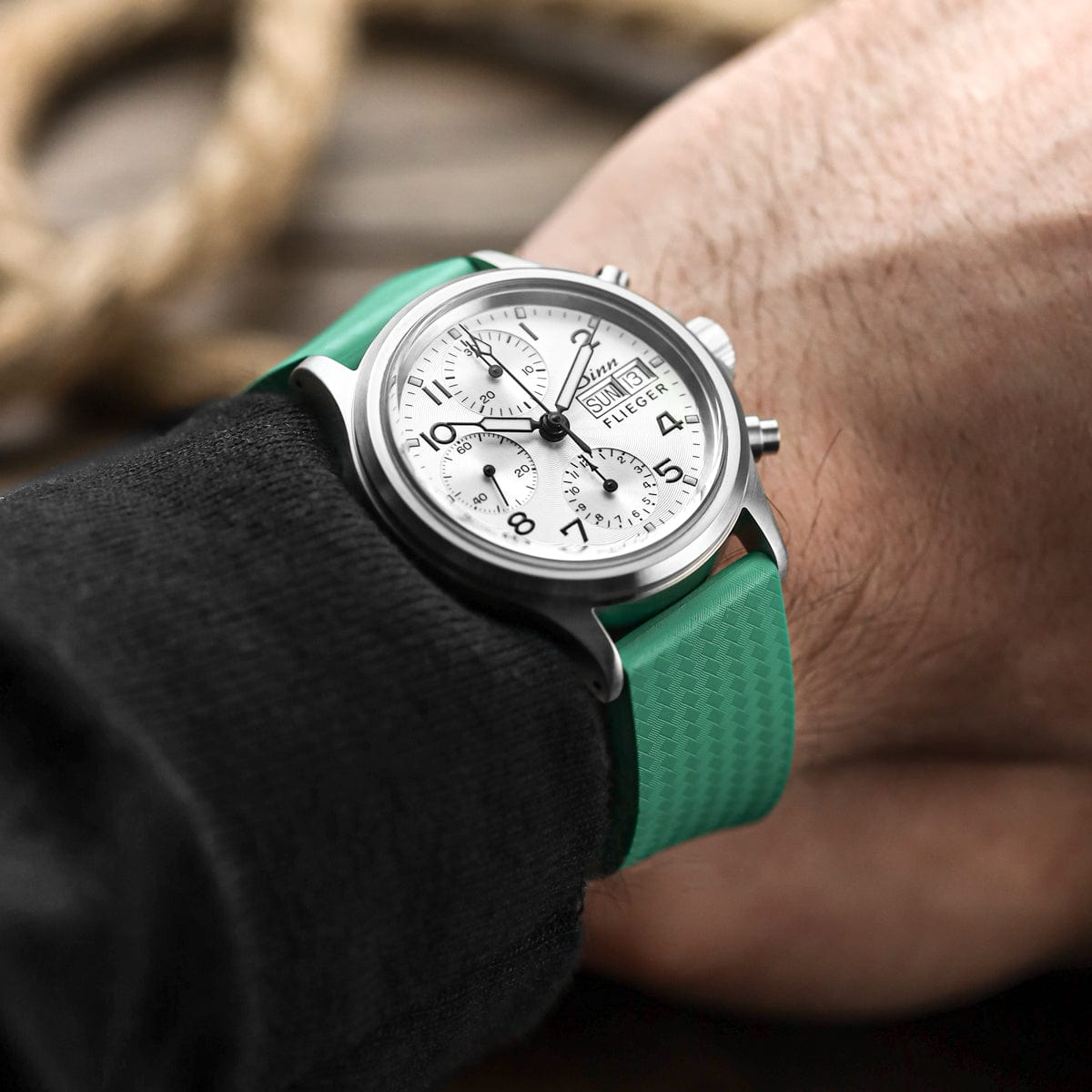 Reversible Watch WatchGecko 400 Italian Rubber Divers Reversible Watch Strap - Cloud Gr