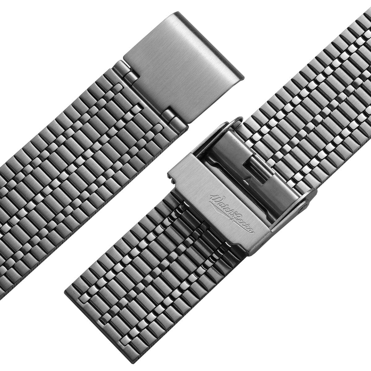WatchGecko Classic Retro Stainless Steel Watch Strap - Brushed And Polished
