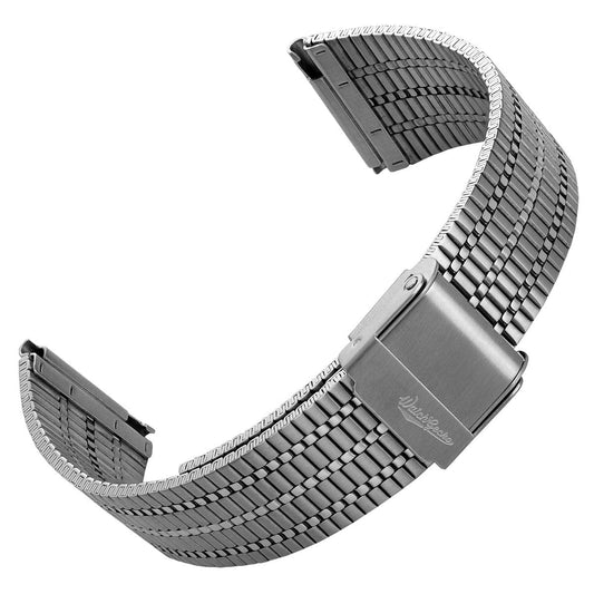 WatchGecko Classic Retro Stainless Steel Watch Strap - Brushed And Polished