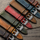 WatchGecko Hatherley Handmade Leather Watch Strap - Bone Wax Brown