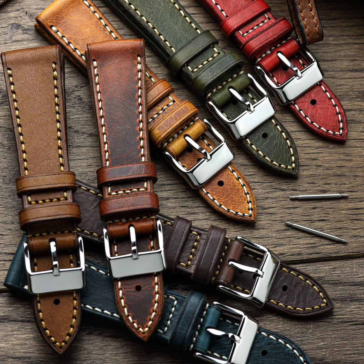 WatchGecko Hatherley Handmade Leather Watch Strap - Bone Wax Brown