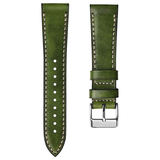 WatchGecko Hatherley Handmade Leather Watch Strap - Emerald Green