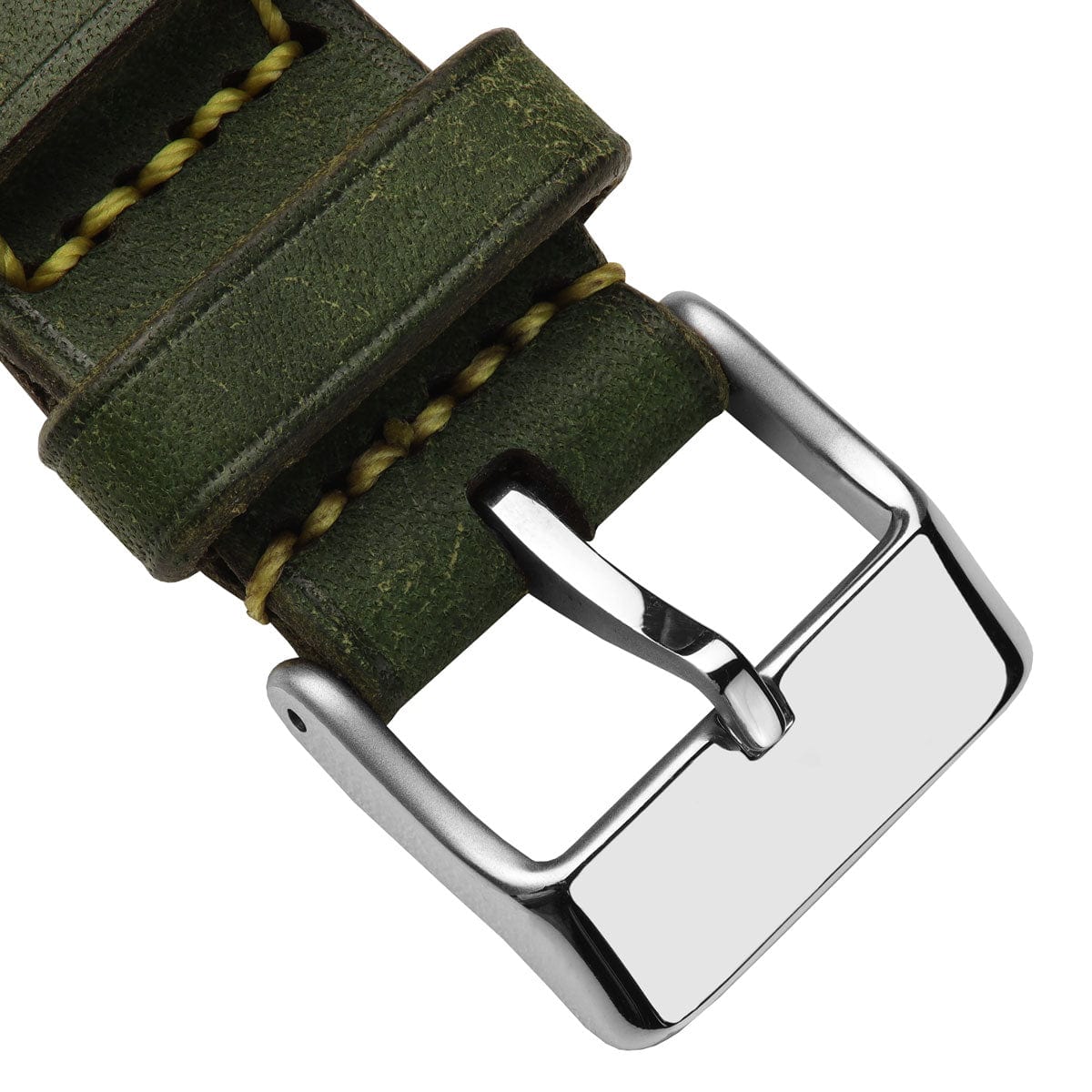 WatchGecko Hatherley Handmade Leather Watch Strap - Moss Green