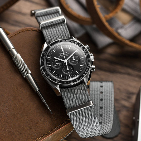 WatchGecko Ridge Military Nylon Watch Strap - Grey | WatchGecko