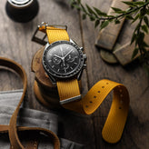 WatchGecko Ridge Military Nylon Watch Strap - Yellow