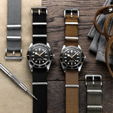 WatchGecko Ridge Military Nylon Watch Strap - Mustard Yellow