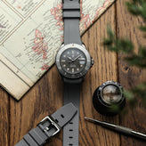 WatchGecko Curved Ends Rubber Watch Strap - Grey