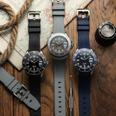 WatchGecko Curved Ends Rubber Watch Strap - Grey
