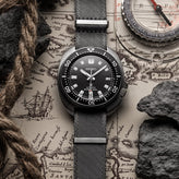 WatchGecko Signature Military Nylon Watch Strap - Black & Beige