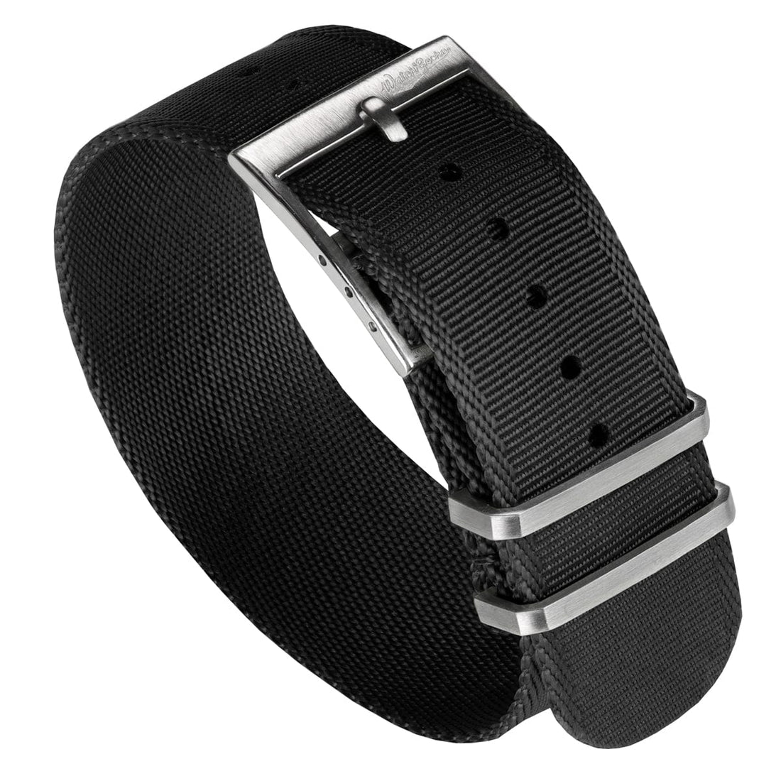 WatchGecko Signature Single Pass Military Nylon Watch Strap - Black ...