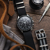 WatchGecko Signature Single Pass Military Nylon Watch Strap - Black