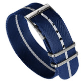 WatchGecko Signature Single Pass NATO Strap - Blue & White