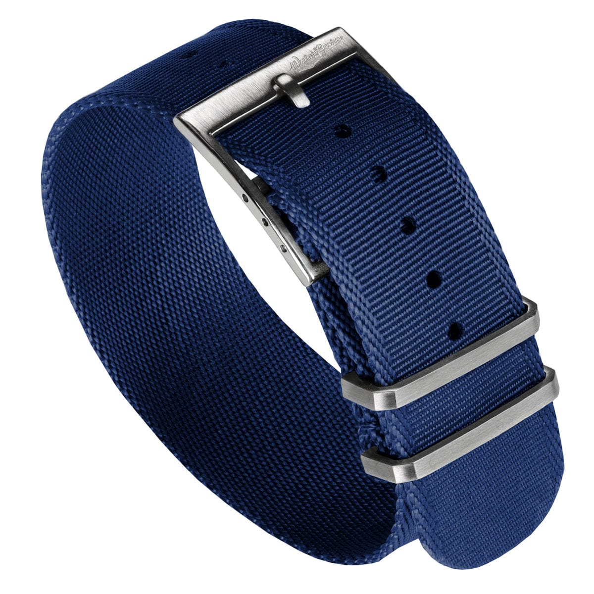 WatchGecko Signature Single Pass NATO Strap - Navy Blue