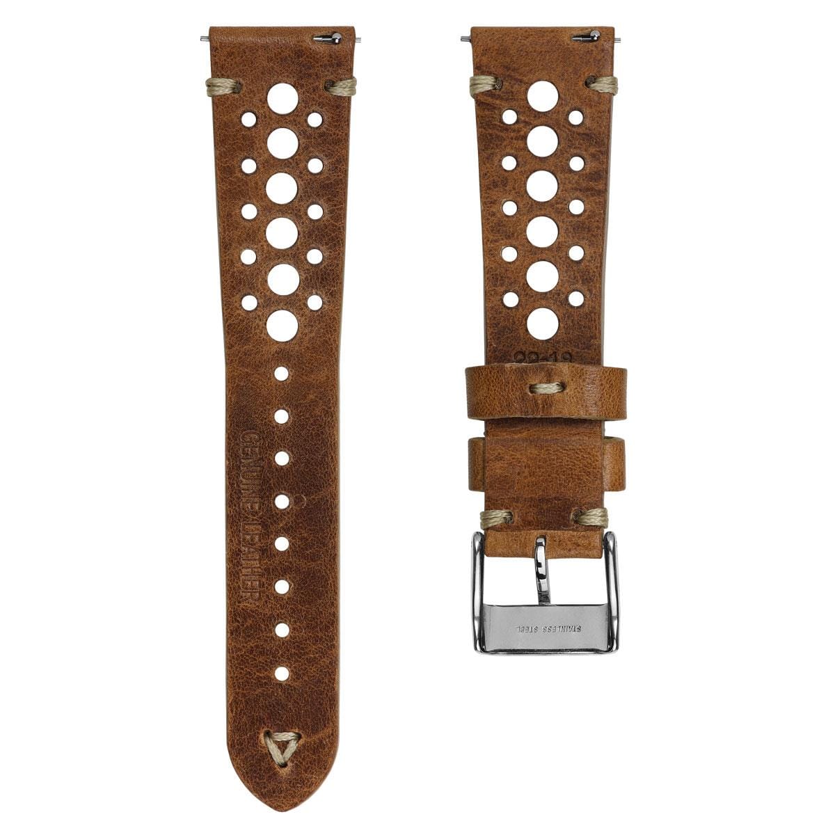 Q.R. Grey Suede watch strap 19mm - 22mm Leather Watch Band