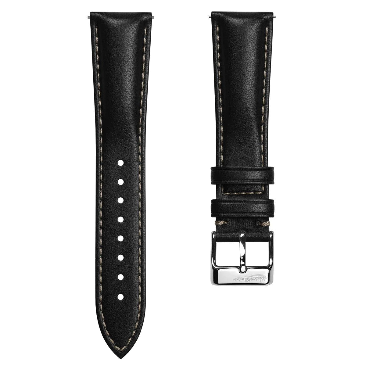 Vintage Highley Italian Vegan Leather Watch Strap - Black
