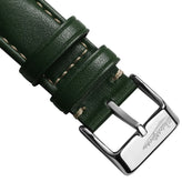 Vintage Highley Italian Vegan Leather Watch strap - Olive Green