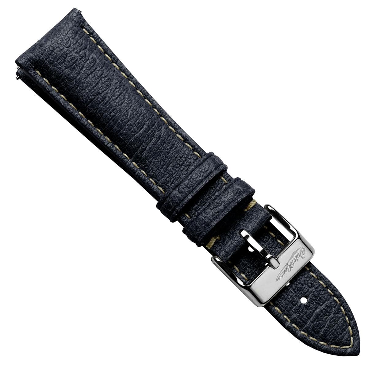 Vintage Highley Italian Vegan leather Watch Strap - Textured Blue Atlas