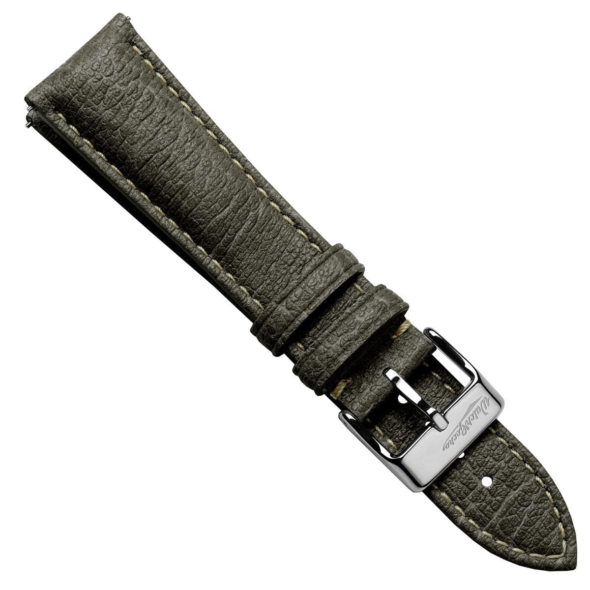 Vintage Highley Italian Vegan leather Watch Strap - Textured Olive Green