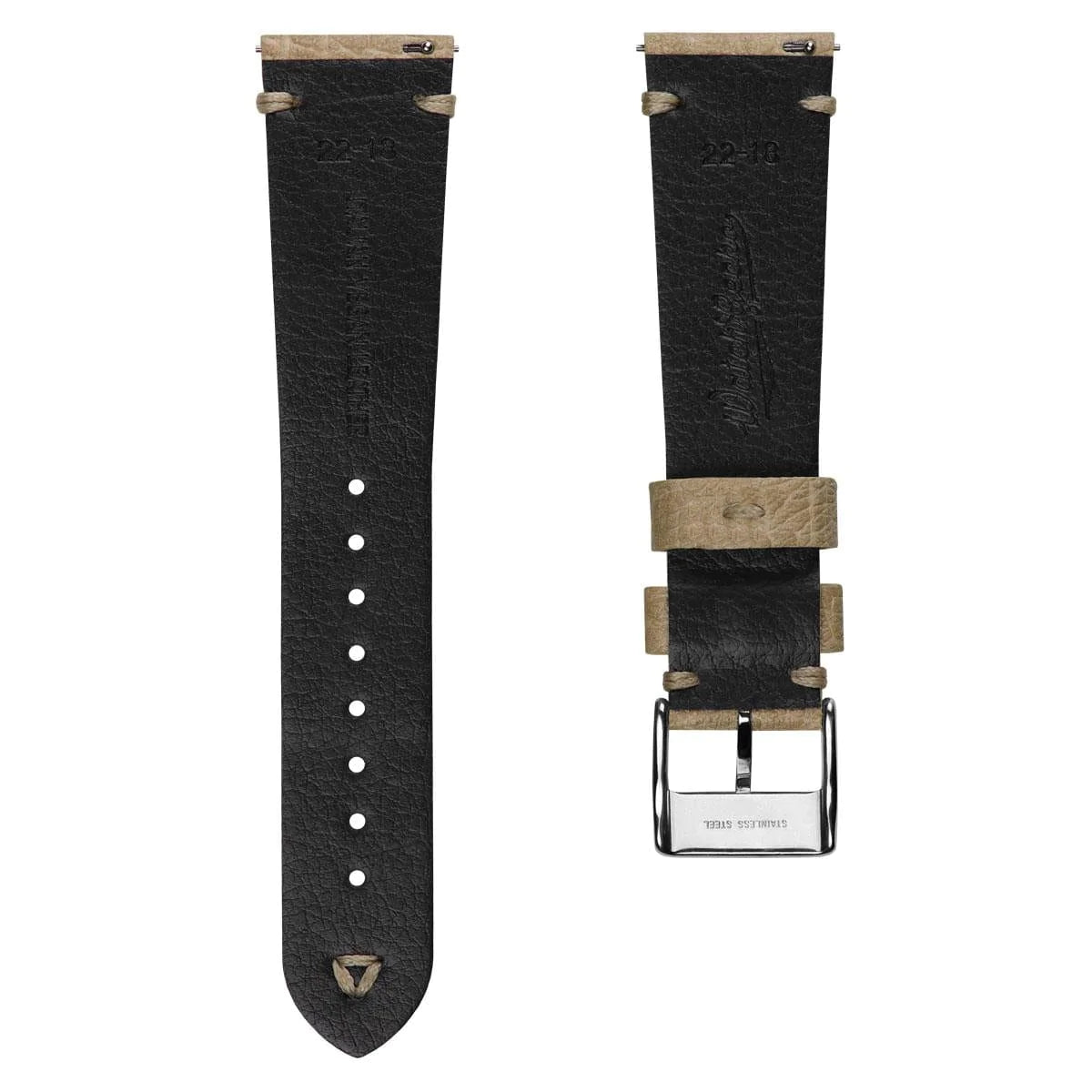 V-Stitch Vegan Italian Leather Watch Strap - Textured Birch