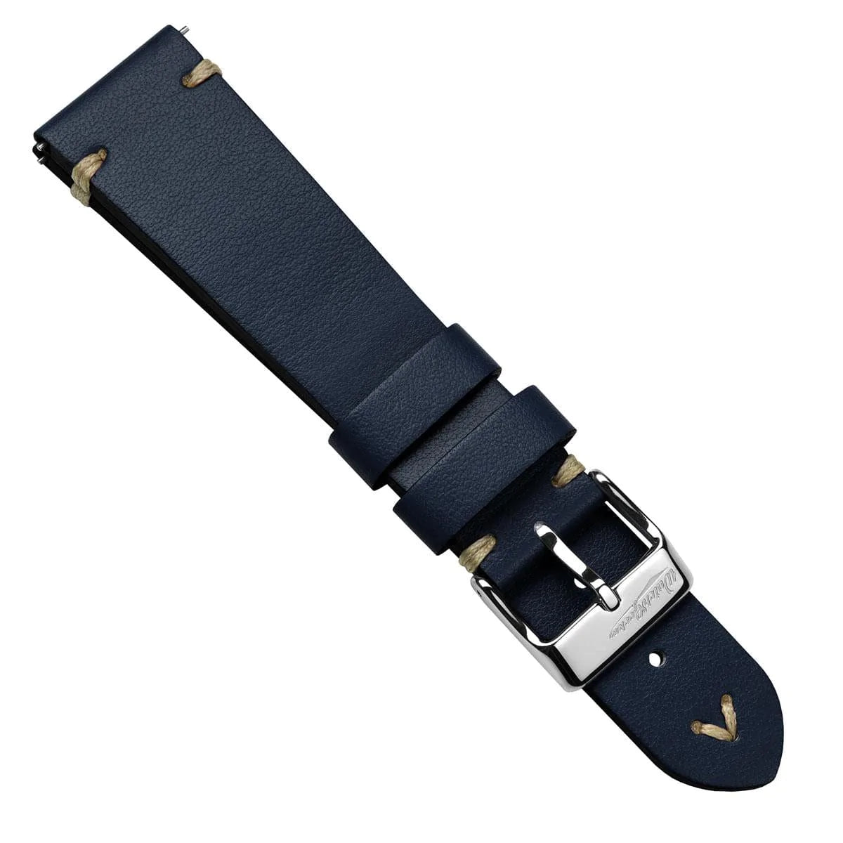 V-Stitch Vegan Italian Leather Watch Strap - Blue Atlas