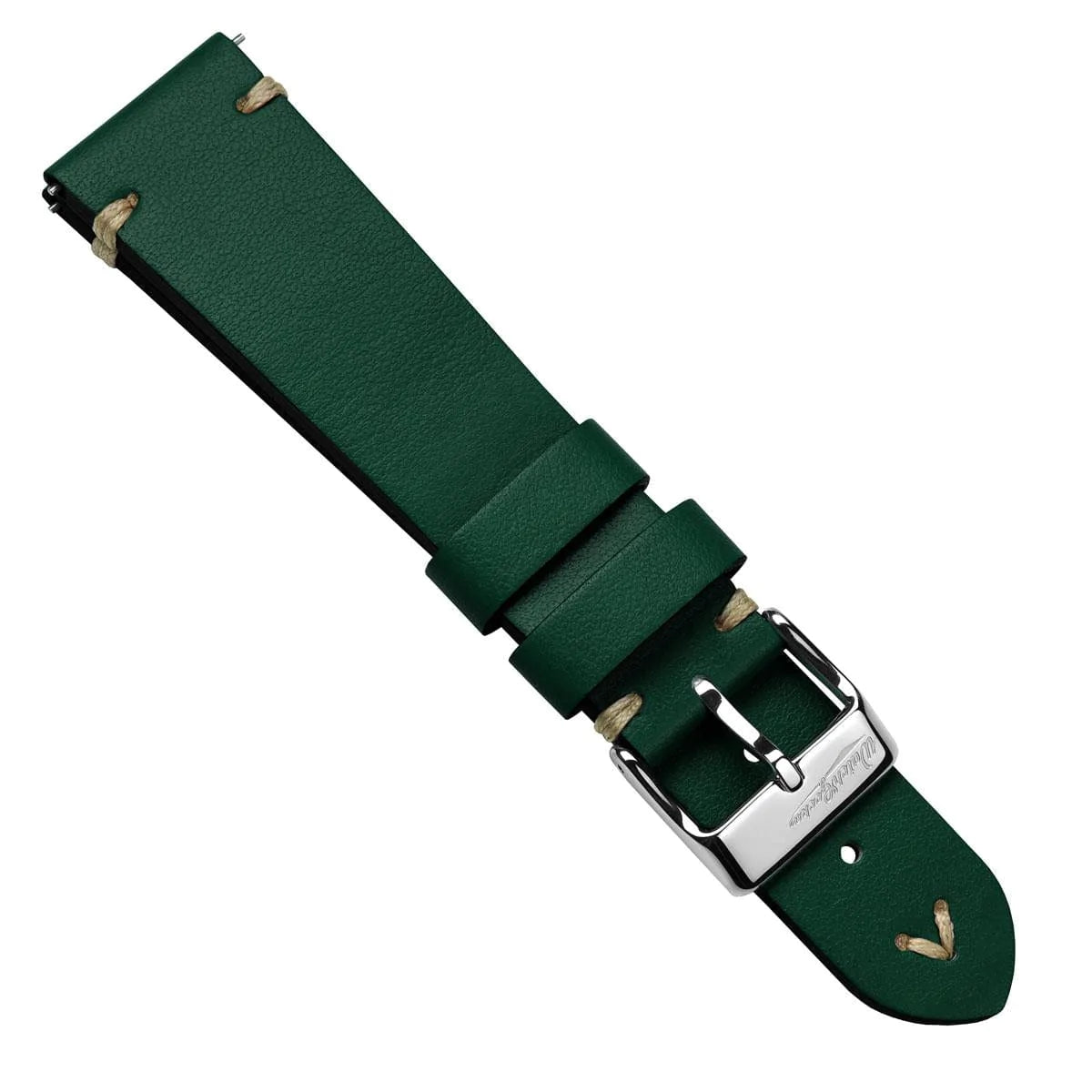 Simple Handmade Vegan Italian Leather Watch Strap - Fir Green