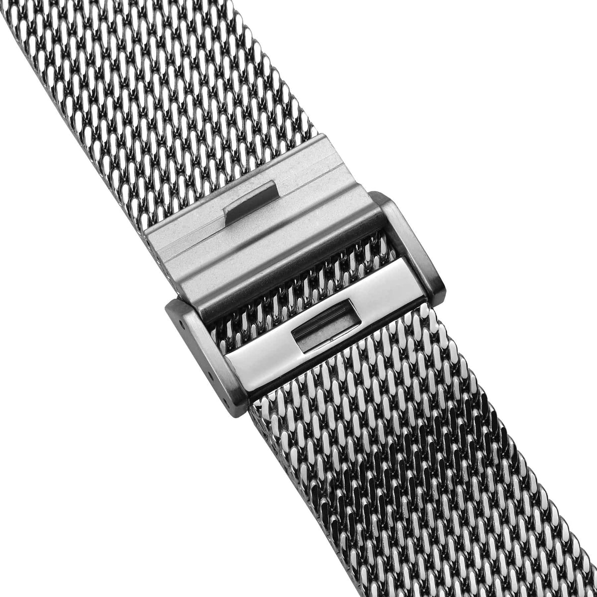 WatchGecko 'Oblique' Milanese Mesh Stainless Steel Watch Strap - Polished