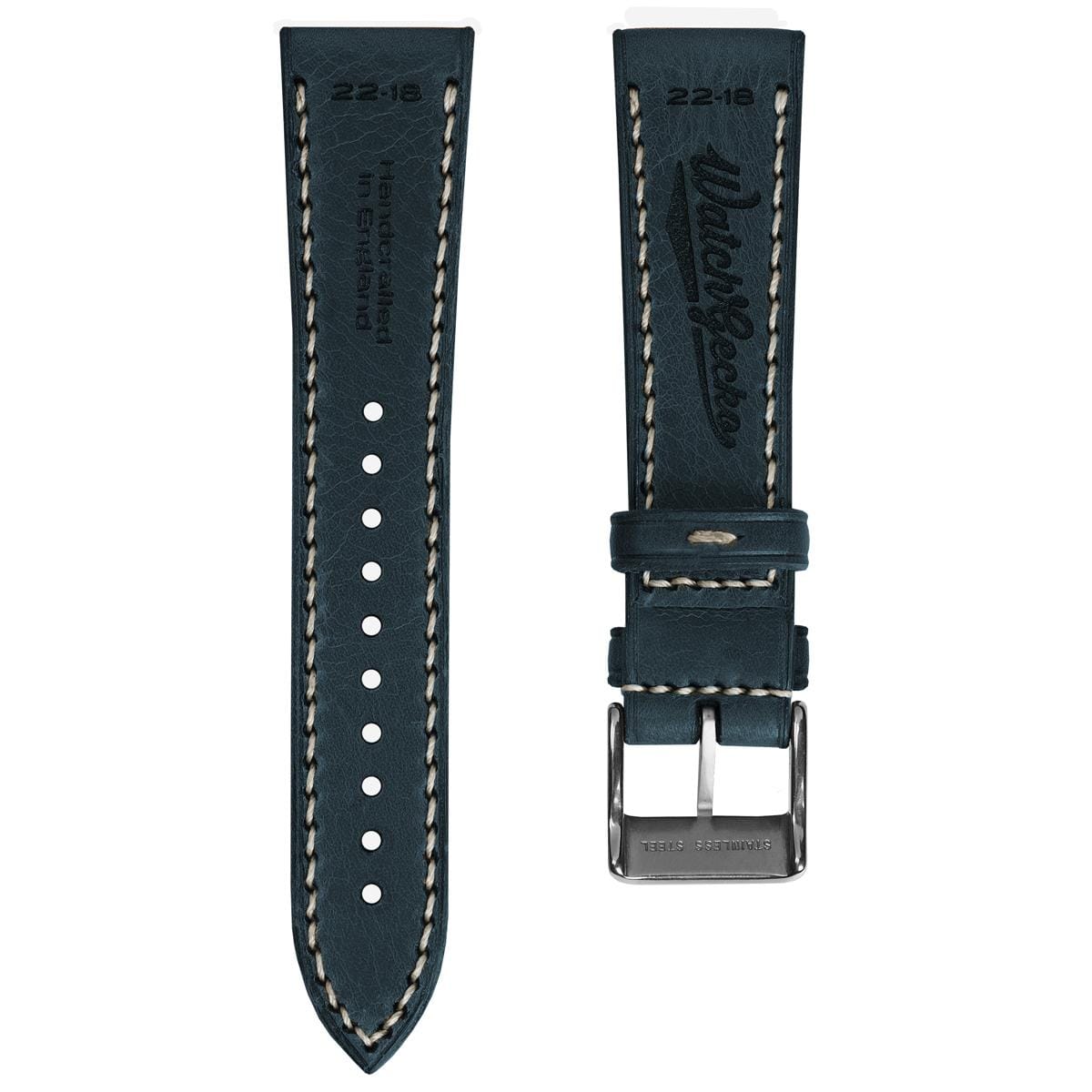 WatchGecko Hatherley Handmade Leather Watch Strap - Ortensia Blue