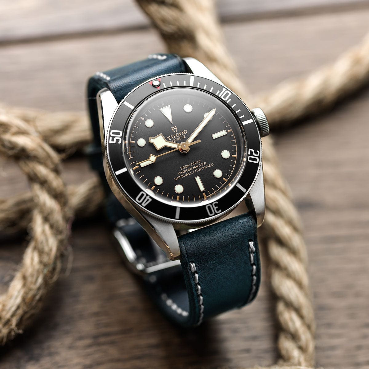 WatchGecko Hatherley Handmade Leather Watch Strap - Ortensia Blue