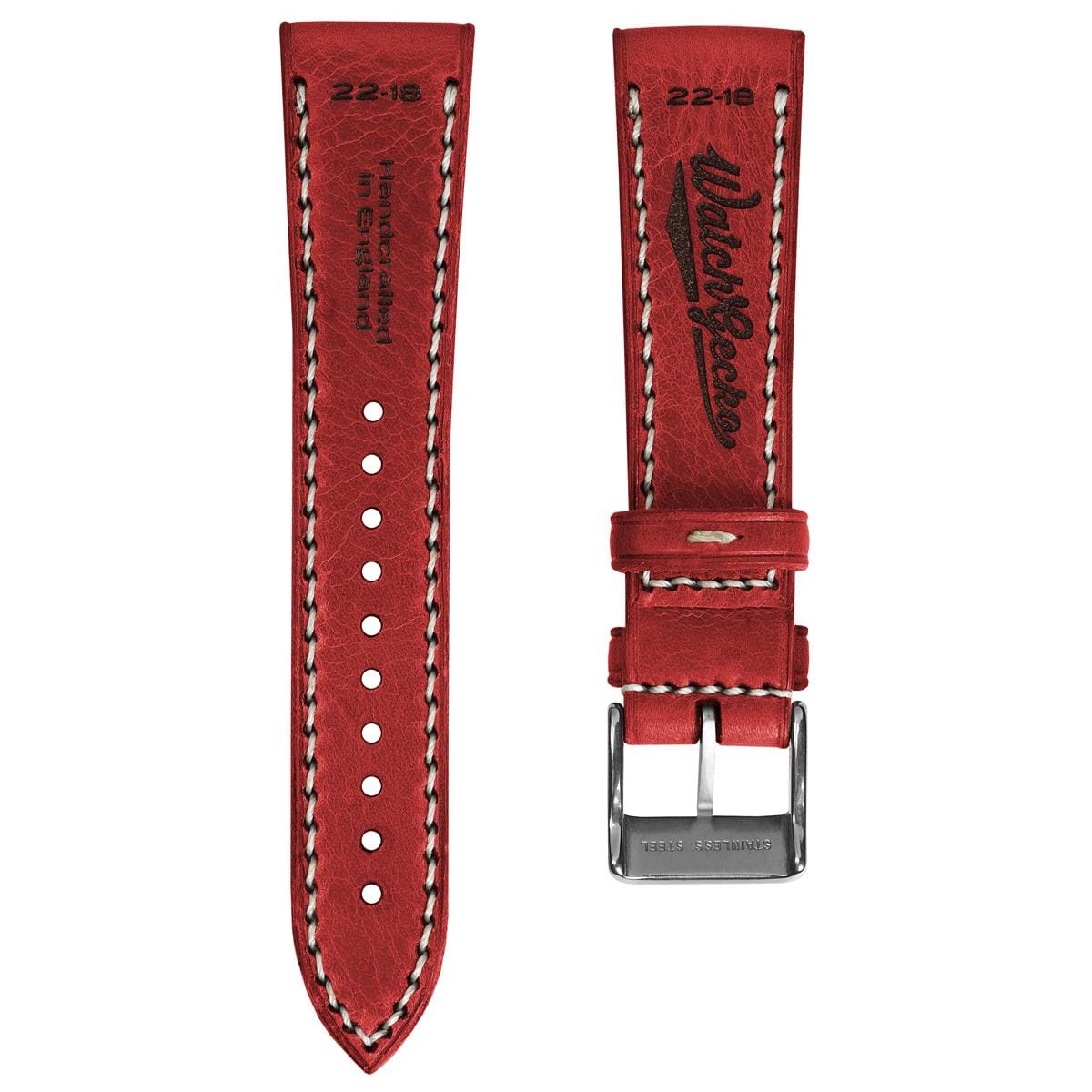 WatchGecko Hatherley Handmade Leather Watch Strap - Papavero Red