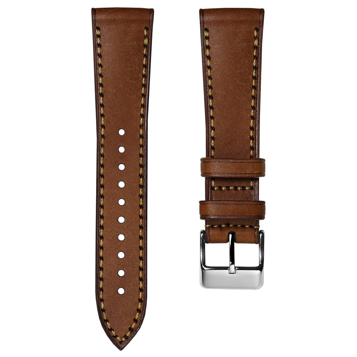 WatchGecko Hatherley Handmade Leather Watch Strap - Cognac Brown